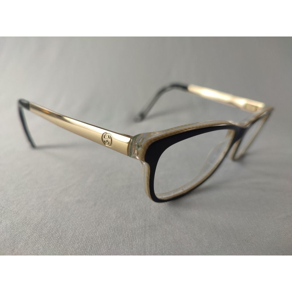 Gucci GG 3678 4WH Gold Black Eyeglasses Frames Women's 52-15-140 Made in Italy